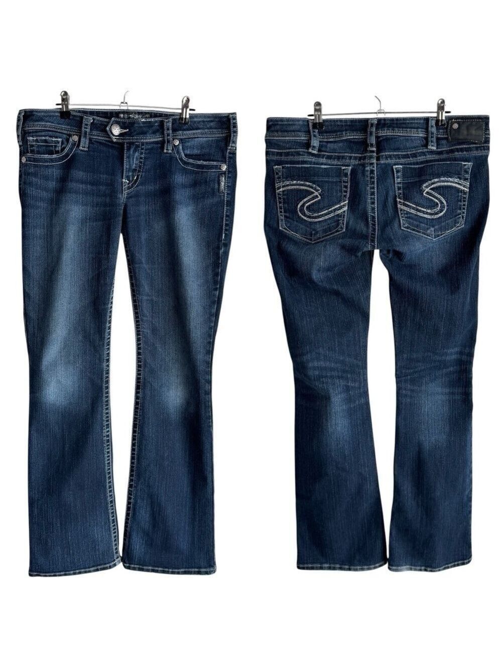 Silver Jeans Tuesday Midrise Bootcut Womens 31/33 Dark Wash Blue Denim Flare